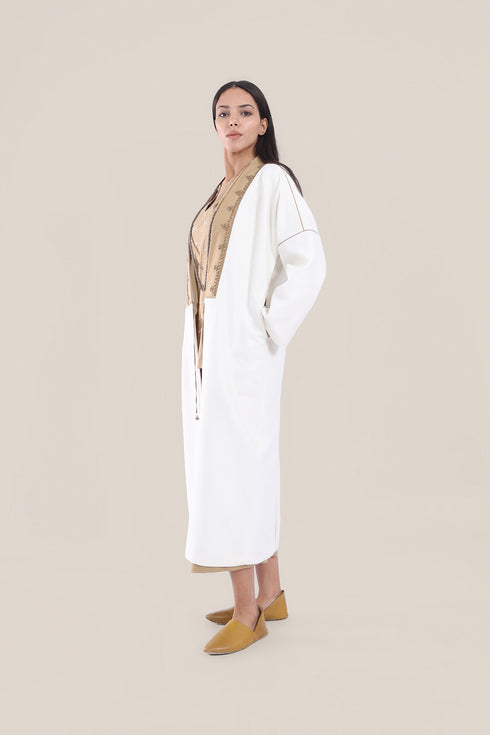 Embroidered Wool long Coat